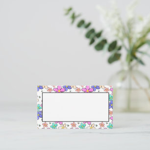 colourful rainbow bright flowers bumble bees flora business card