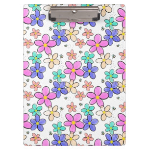 colourful rainbow bright flowers bumble bees flora clipboard