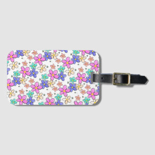colourful rainbow bright flowers bumble bees flora luggage tag