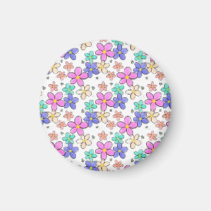 colourful rainbow bright flowers bumble bees flora magnet