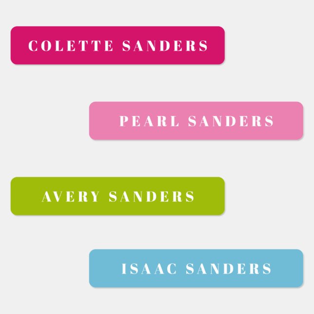 Colourful Rainbow Bright Waterproof Name (Group)