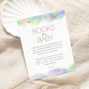 Colourful Rainbow Bubble Baby Shower Books For Bab Enclosure Card