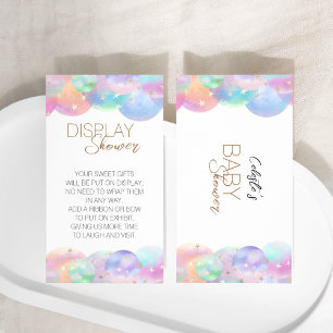 Colourful Rainbow Bubble Baby Shower Display Showe Enclosure Card