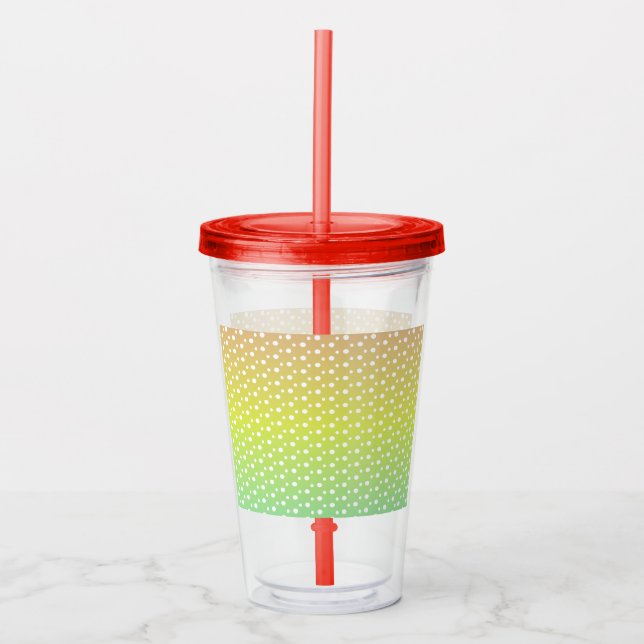 Colourful rainbow bubble gradient     acrylic tumb tumbler (Front)
