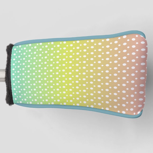 Colourful rainbow bubble gradient  golf head cover (Front)