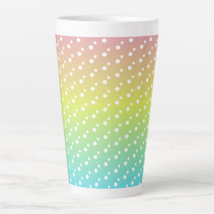 Colourful rainbow bubble gradient latte mug