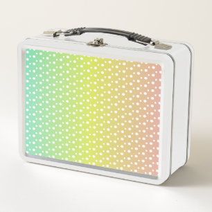 Colourful rainbow bubble gradient metal lunch box
