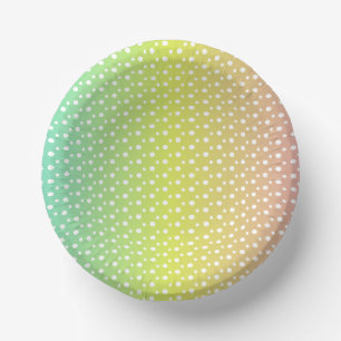 Colourful rainbow bubble gradient paper plate