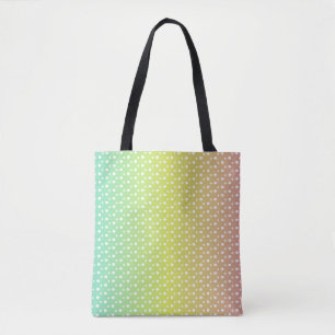 Colourful rainbow bubble gradient tote bag