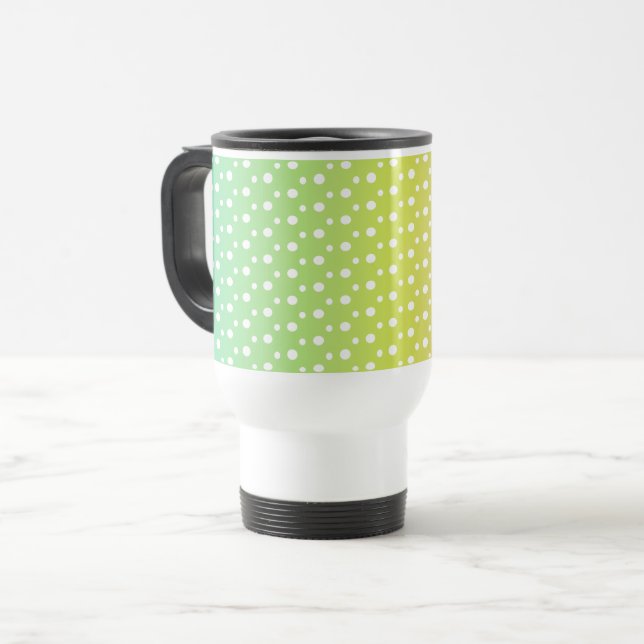 Colourful rainbow bubble gradient  travel mug (Front Left)