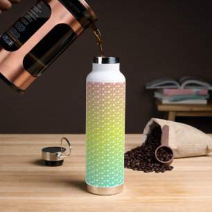 Colourful rainbow bubble gradient water bottle