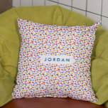Colourful Rainbow Bubble Gum Candy Personalised Cushion<br><div class="desc">A bright and colourful rainbow mix of bubble gum candies is just the treat for this playful kids throw pillow. Personalise with your own child's name and brighten their room decor!</div>