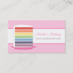 Colourful Rainbow Cake Bakery Business Card