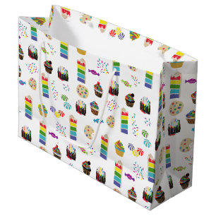 Colourful Rainbow Cake Desserts & Sprinkles Patter Large Gift Bag
