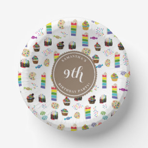 Colourful Rainbow Cake Sprinkles Birthday Party Paper Plate