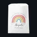 Colourful Rainbow Calligraphy Kids Birthday Favour Bags<br><div class="desc">Colourful Rainbow Calligraphy Kids Birthday Favour Bags feature a hand drawn rainbow in shades of pink,  orange,  yellow and turquoise and a trendy calligraphy name.</div>