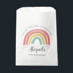 Colourful Rainbow Calligraphy Kids Birthday Favour Bags<br><div class="desc">Colourful Rainbow Calligraphy Kids Birthday Favour Bags feature a hand drawn rainbow in shades of pink,  orange,  yellow and turquoise and a trendy calligraphy name.</div>