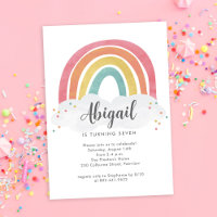 Colourful Rainbow Calligraphy Kids Birthday