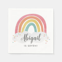 Colourful Rainbow Calligraphy Kids Birthday