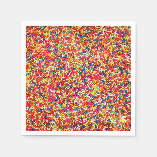Colourful Rainbow Candy Sweet Cake Cookie Sprinkle Napkin (Front)