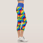 Colourful Rainbow Capri Leggings<br><div class="desc">These vibrant leggings are decorated with a watercolor striped pattern in rainbow colours.
Original Watercolor © Michele Davies.</div>