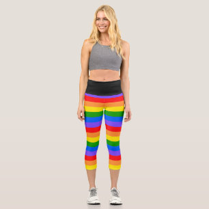 Colourful Rainbow Capri Leggings