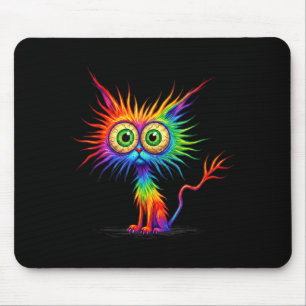 Colourful rainbow cat graphic mouse mat