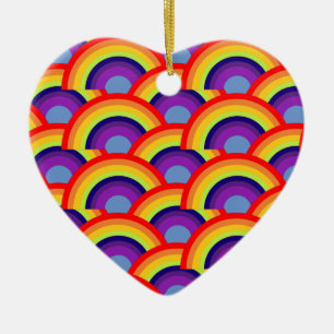 Colourful Rainbow Ceramic Tree Decoration