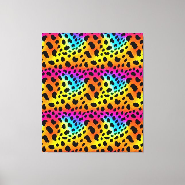 Colourful Rainbow Cheetah Seamless Pattern   Canvas Print (Front)