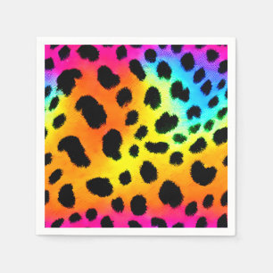 Colourful Rainbow Cheetah Seamless Pattern Napkin