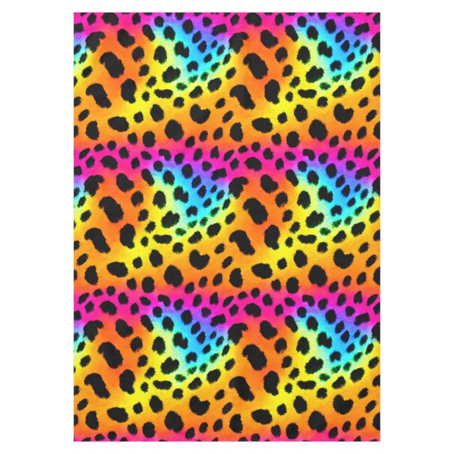 Colourful Rainbow Cheetah Seamless Pattern    Tablecloth (Front)
