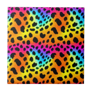 Colourful Rainbow Cheetah Seamless Pattern  Tile
