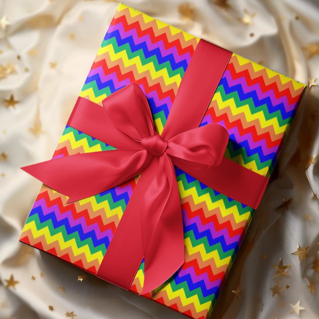 Colourful Rainbow Chevron Striped Multicolor Wrapping Paper (Creator Uploaded)