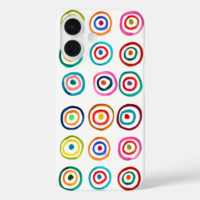 Colourful rainbow circles art watercolor Case-Mate iPhone case (Back)