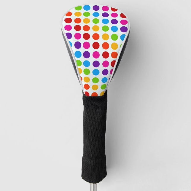 Colourful Rainbow Circles pattern   Golf Head Cover (Front)