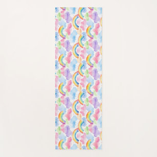 Colourful Rainbow, Cloud, and Star Pattern Yoga Mat