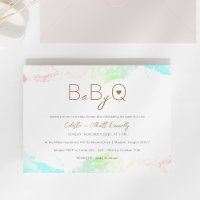 Colourful Rainbow Clouds Baby-Q BBQ Baby Shower