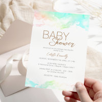 Colourful Rainbow Clouds Gender Neutral Baby Showe