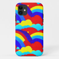 Colourful Rainbow Clouds Kids Pattern  