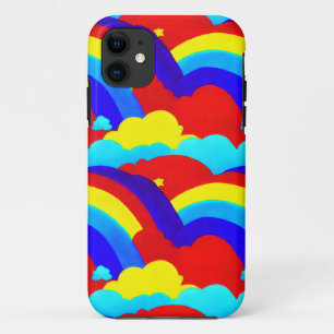 Colourful Rainbow Clouds Kids Pattern iPhone 11 Case