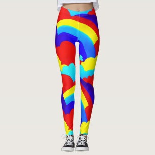 Colourful Rainbow Clouds Kids Pattern Leggings