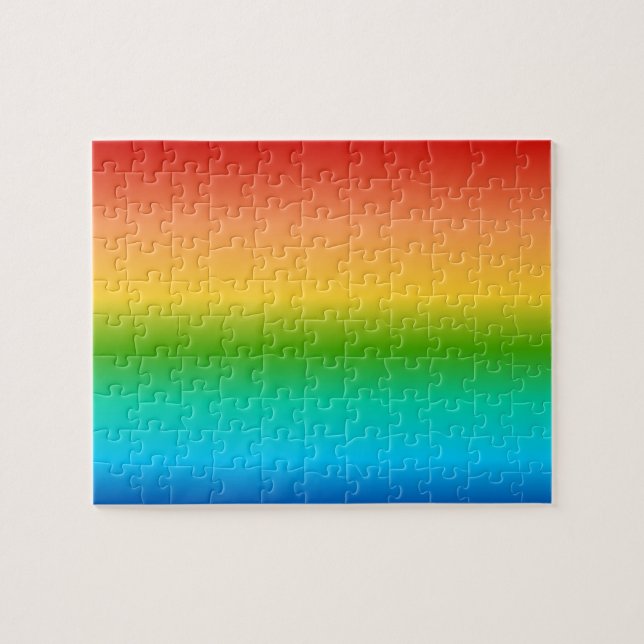 Colourful Rainbow colour gradient Jigsaw Puzzle (Horizontal)