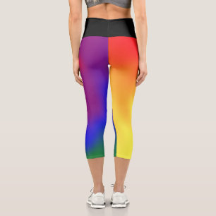 Colourful Rainbow Colours Abstract Art Modern Capri Leggings