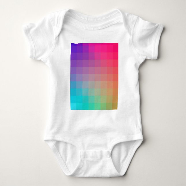 Colourful Rainbow Colours Gradient Design Baby Bodysuit (Front)