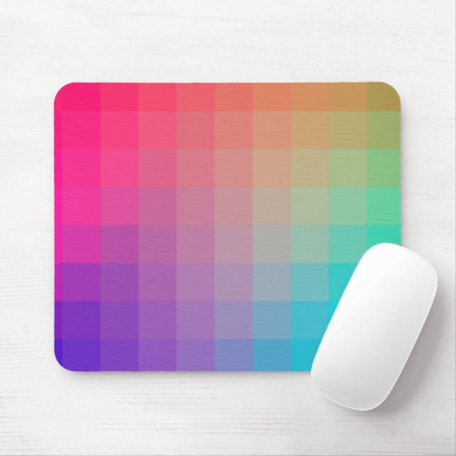 Colourful Rainbow Colours Gradient Design Mouse Mat (With Mouse)