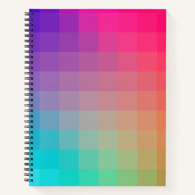 Colourful Rainbow Colours Gradient Design Notebook (Front)