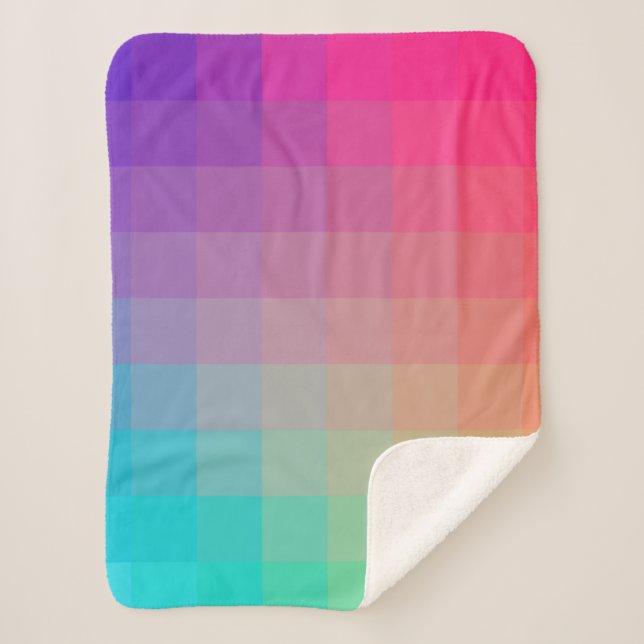 Colourful Rainbow Colours Gradient Design Sherpa Blanket (Front)