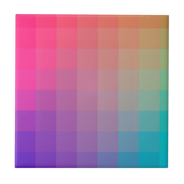 Colourful Rainbow Colours Gradient Design Tile (Front)