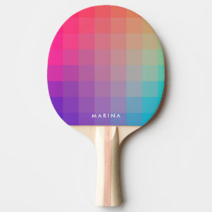 Colourful Rainbow Colours Modern Table Tennis Ping Pong Paddle