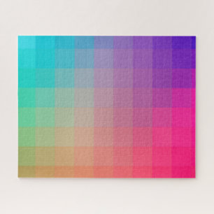 Colourful Rainbow Colours Pixels Art Design Jigsaw Puzzle